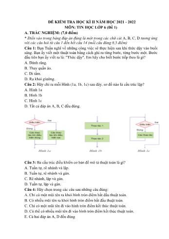 3 Đề kiểm tra học kì II môn Tin học Lớp 6 Sách Cánh diều - Năm học 2021-2022 (Có đáp án)