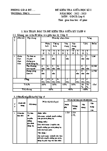 Đề kiểm tra giữa học kì I môn Giáo dục công dân Lớp 6 Sách Kết nối tri thức - Năm học 2022-2023 - Đề 4, 5 (Có đáp án)