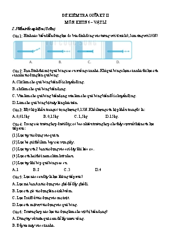 Đề kiểm tra giữa kỳ II môn Khoa học tự nhiên Lớp 6 Sách Kết nối tri thức - Phần Vật lí