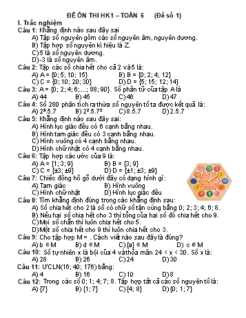 Bộ 2 đề ôn thi học kì 1 môn Toán học Lớp 6