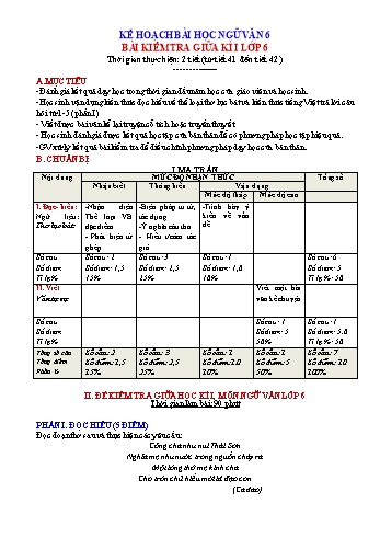 Đề kiểm tra giữa học kì I môn Ngữ văn Lớp 6 Sách Chân trời sáng tạo - Đề 3 (Có đáp án)