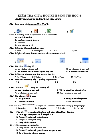 Đề kiểm tra giữa học kì II môn Tin học Lớp 6 Sách Kết nối tri thức (Có đáp án)
