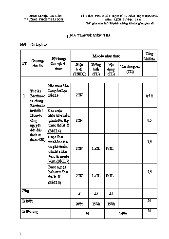 Đề kiểm tra cuối học kì II môn Lịch sử và Địa lý Lớp 6 - Năm học 2023-2024 - Bùi Thị Nhung (Có đáp án)