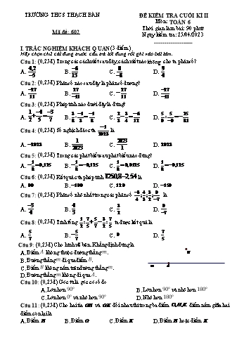 Đề kiểm tra cuối kì II môn Toán Lớp 6 - Năm học 2022-2023 - Nguyễn Huyền Phương (Có đáp án)