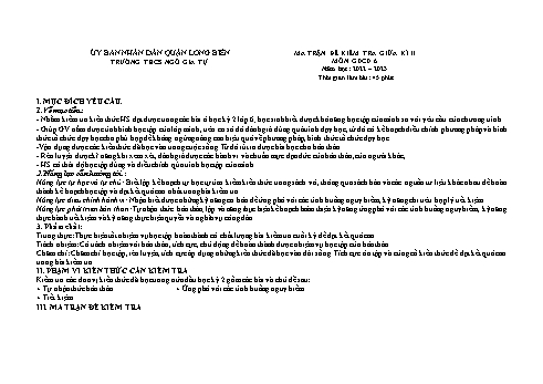 Đề kiểm tra giữa kì II môn Giáo dục công dân Lớp 6 - Năm học 2022-2023 - Trường THCS Ngô Gia Tự